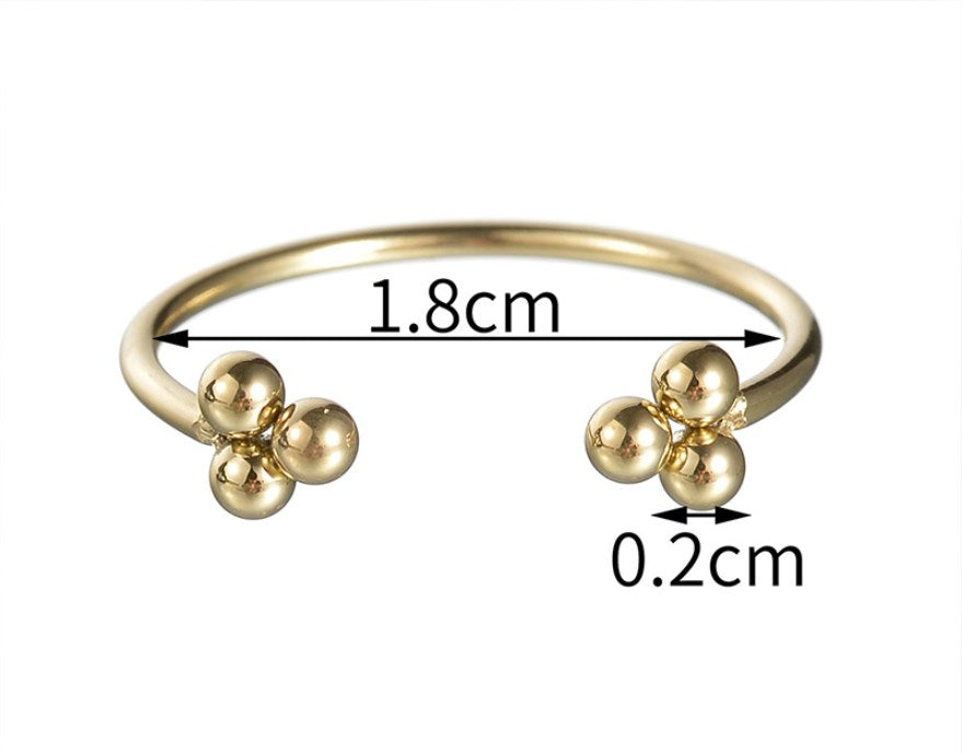 simple style solid color stainless steel plating 14k gold plated open rings