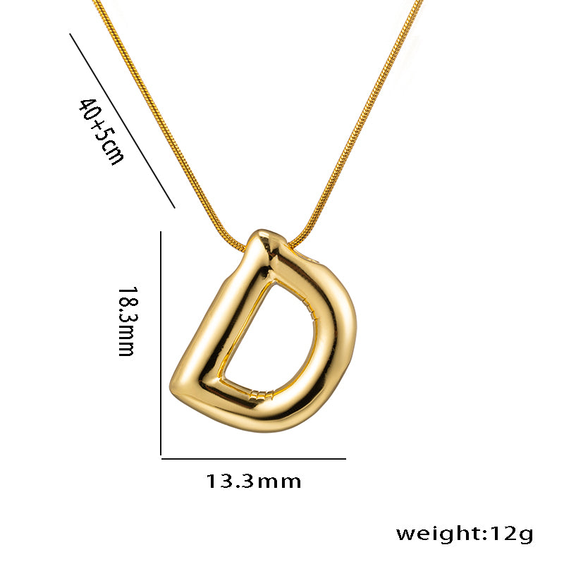 simple style letter stainless steel plating 18k gold plated necklace