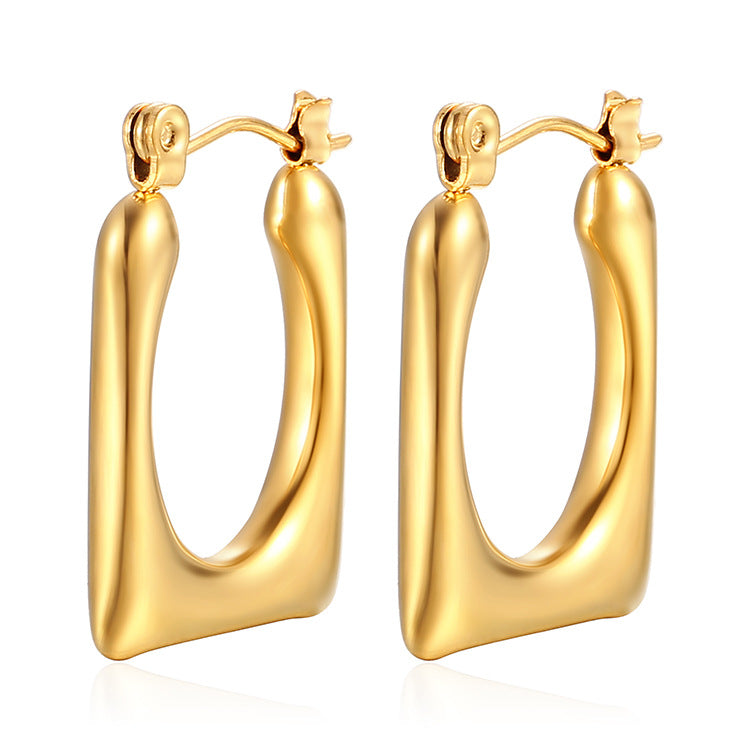 Stainless steel gold plated earrings