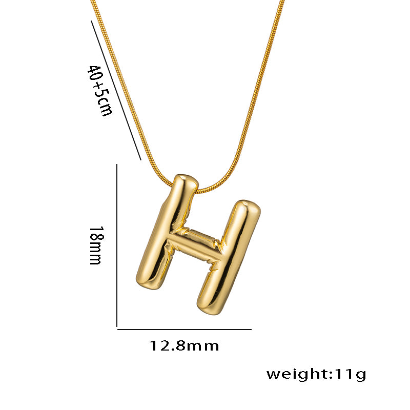 simple style letter stainless steel plating 18k gold plated necklace