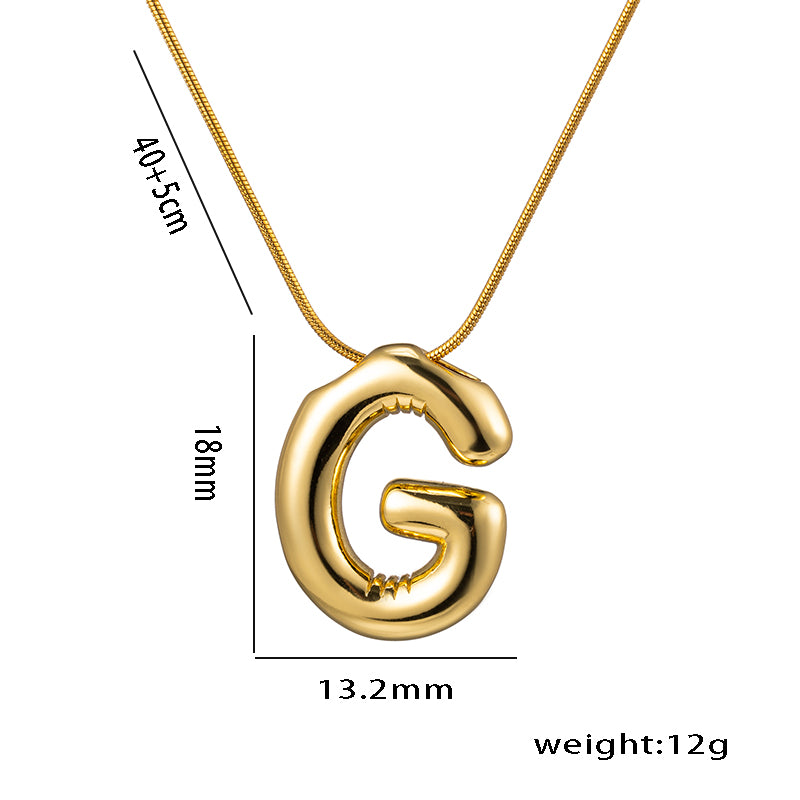 simple style letter stainless steel plating 18k gold plated necklace