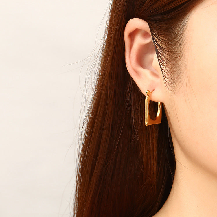 Stainless steel gold plated earrings