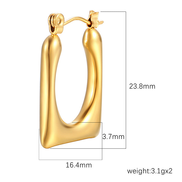 Stainless steel gold plated earrings