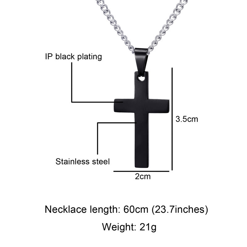 commute cross stainless steel unisex pendant necklace