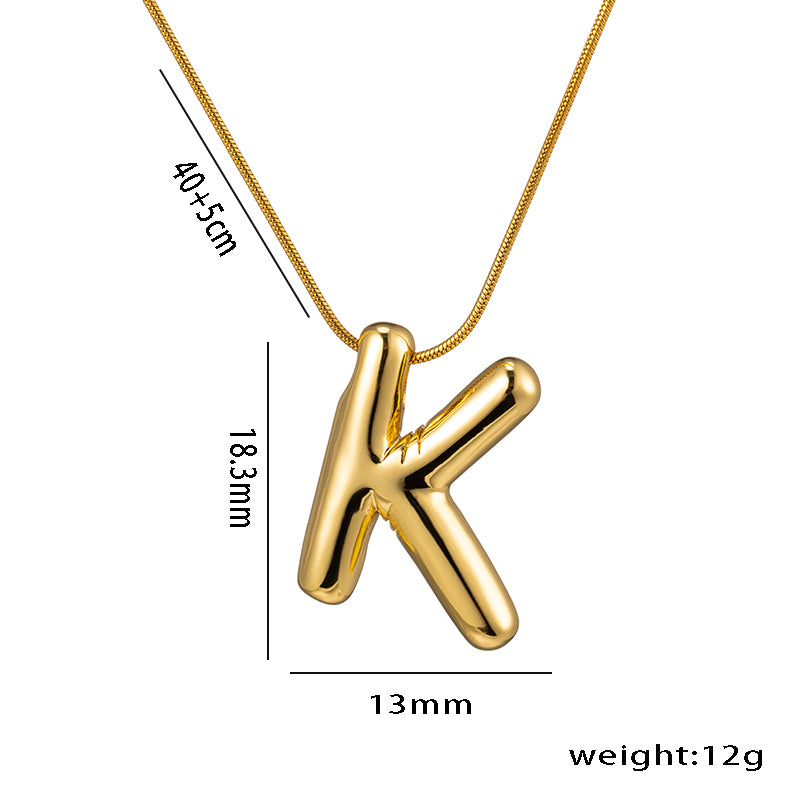 simple style letter stainless steel plating 18k gold plated necklace