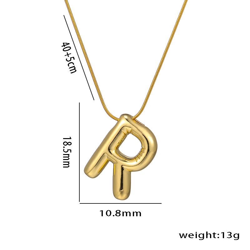 simple style letter stainless steel plating 18k gold plated necklace