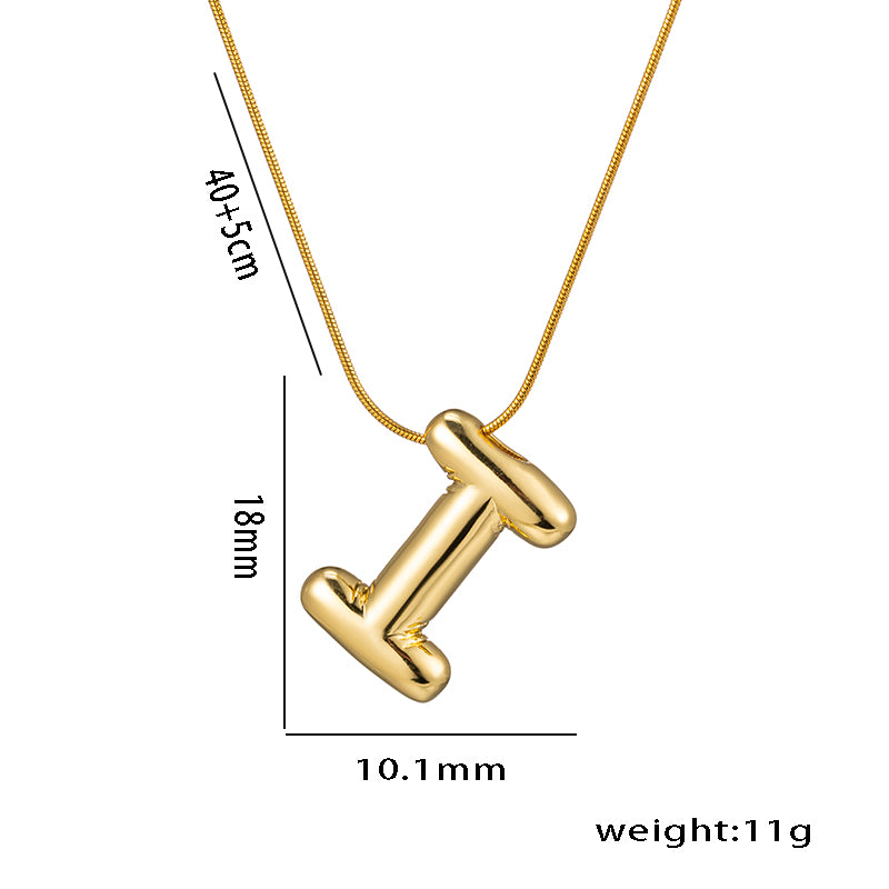 simple style letter stainless steel plating 18k gold plated necklace