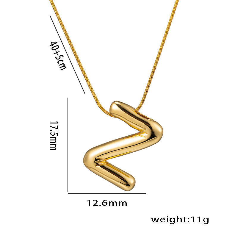 simple style letter stainless steel plating 18k gold plated necklace