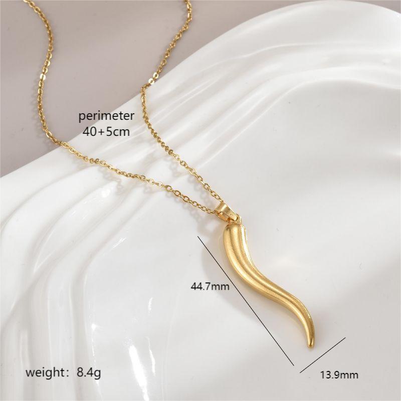 Simple style solid color stainless steel plating 18k gold plated necklace