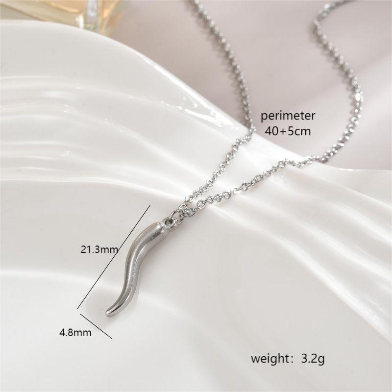 Simple style solid color stainless steel plating 18k gold plated necklace