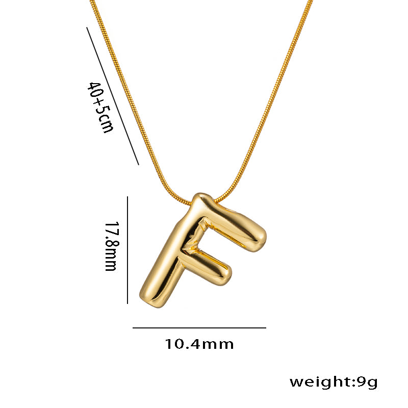 simple style letter stainless steel plating 18k gold plated necklace