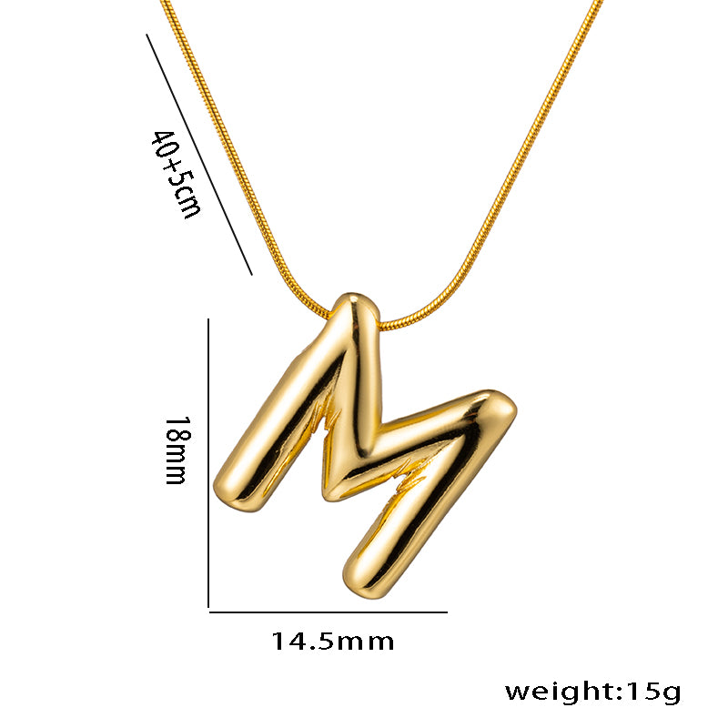 simple style letter stainless steel plating 18k gold plated necklace