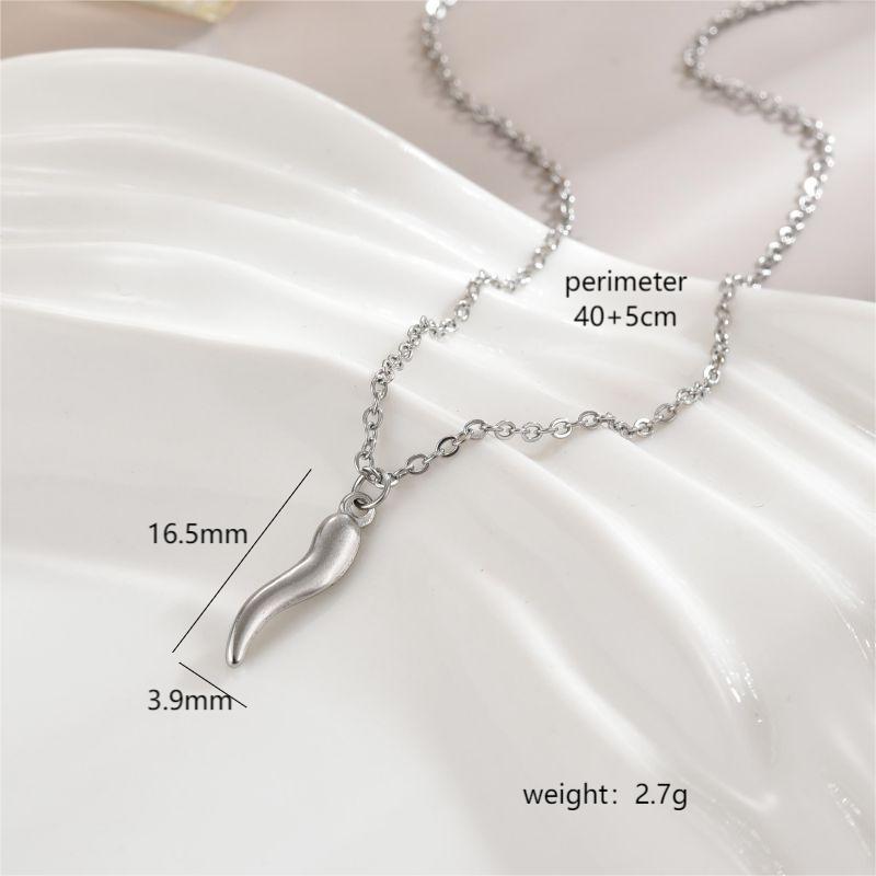 Simple style solid color stainless steel plating 18k gold plated necklace