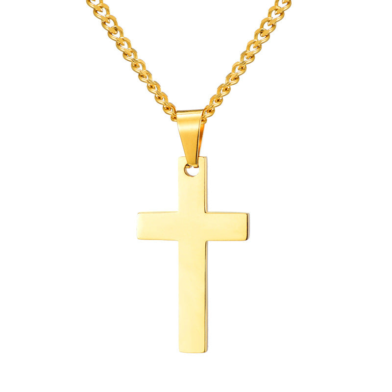 commute cross stainless steel unisex pendant necklace