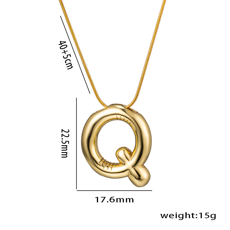 simple style letter stainless steel plating 18k gold plated necklace