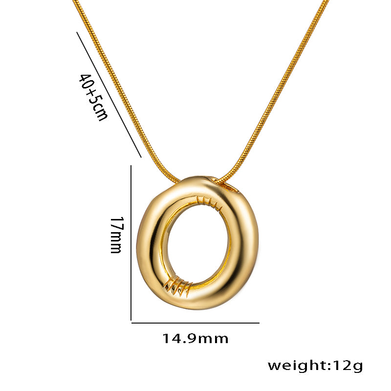 simple style letter stainless steel plating 18k gold plated necklace