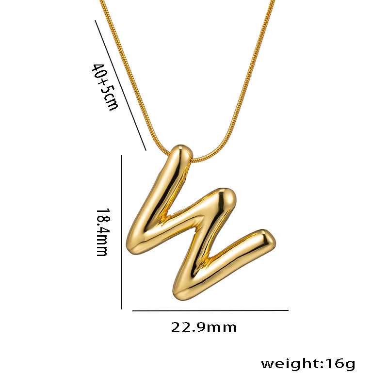 simple style letter stainless steel plating 18k gold plated necklace