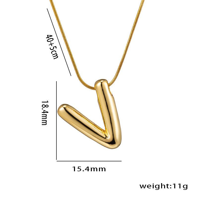 simple style letter stainless steel plating 18k gold plated necklace