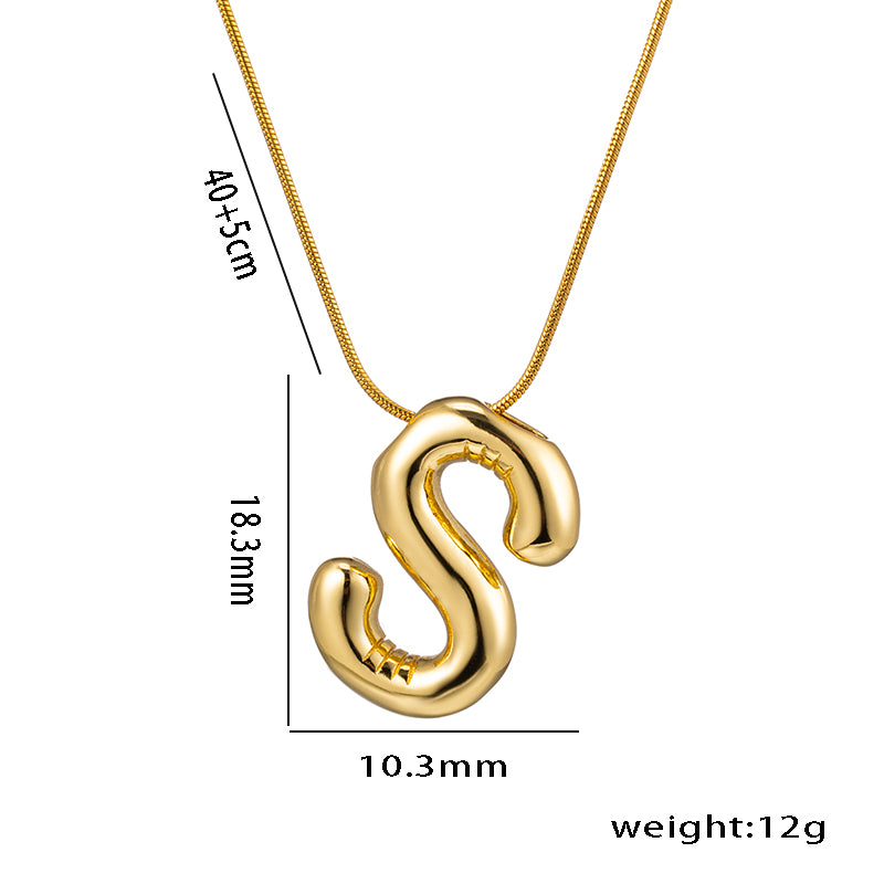 simple style letter stainless steel plating 18k gold plated necklace