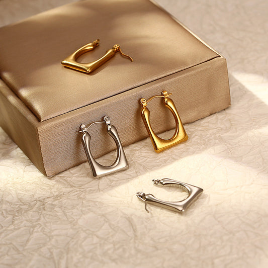 Stainless steel gold plated earrings