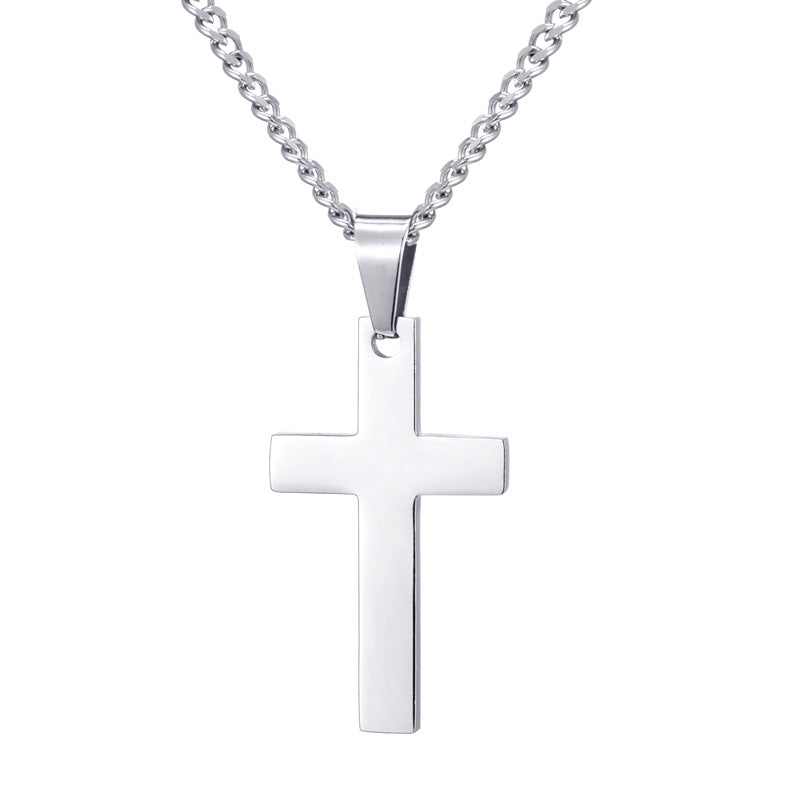 commute cross stainless steel unisex pendant necklace