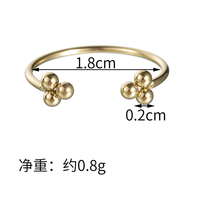 simple style solid color stainless steel plating 14k gold plated open rings