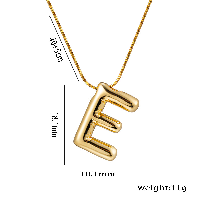 simple style letter stainless steel plating 18k gold plated necklace