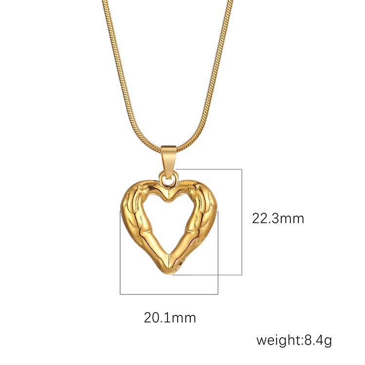 Elegant romantic heart shape stainless steel plating pendant necklace