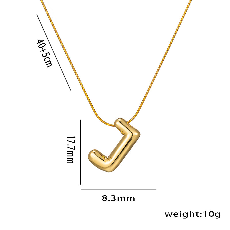 simple style letter stainless steel plating 18k gold plated necklace