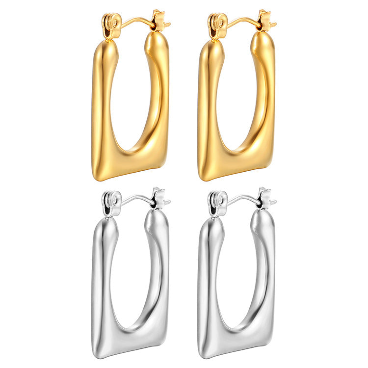 Stainless steel gold plated earrings