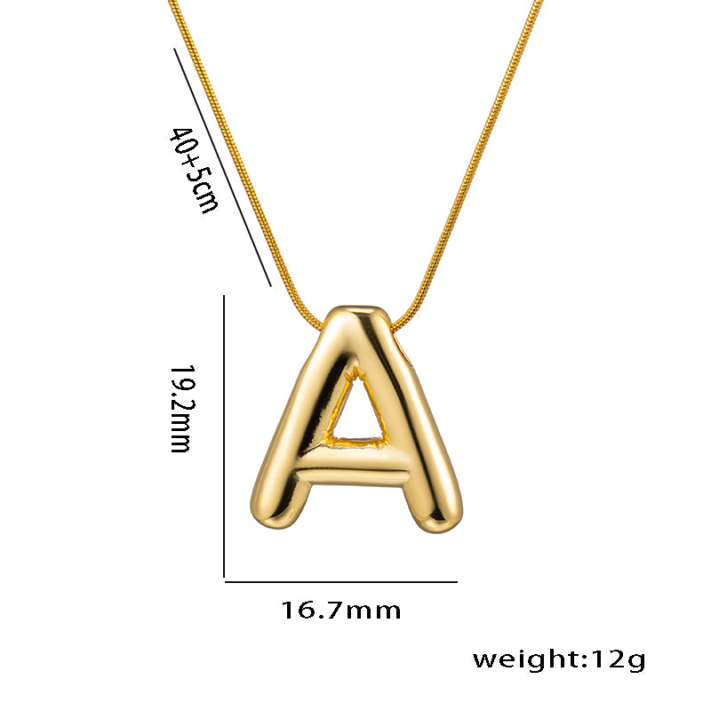 simple style letter stainless steel plating 18k gold plated necklace