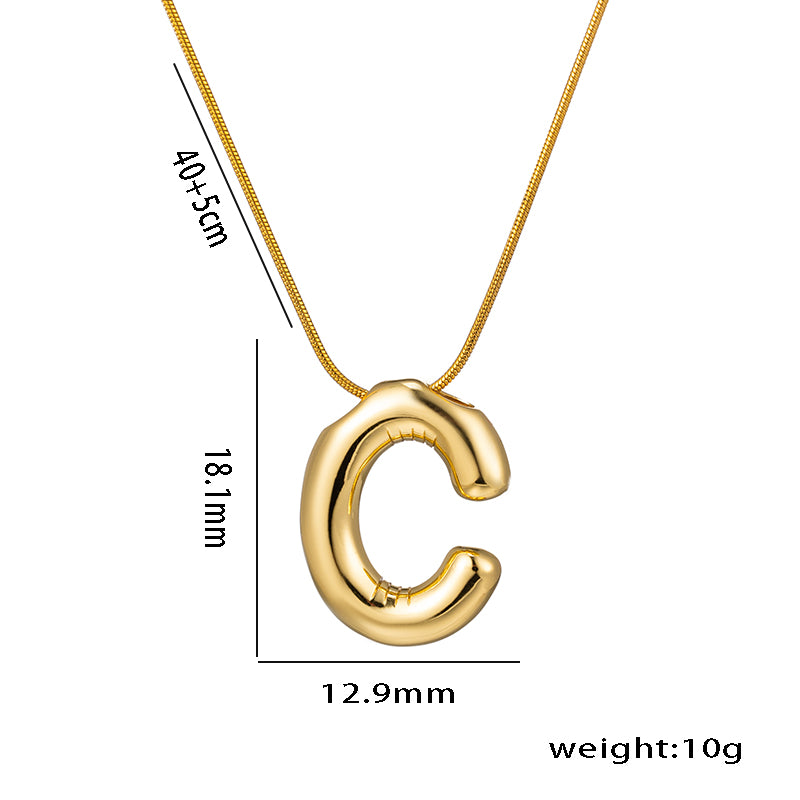 simple style letter stainless steel plating 18k gold plated necklace