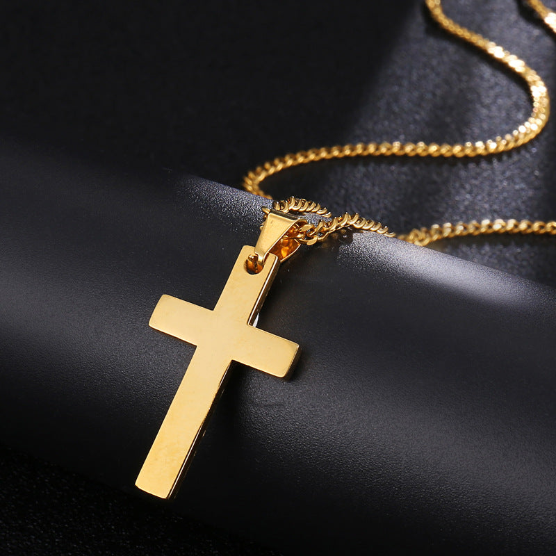 commute cross stainless steel unisex pendant necklace