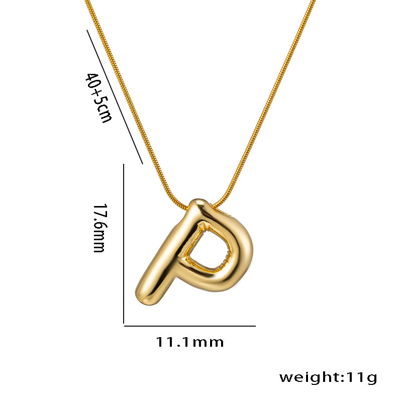 simple style letter stainless steel plating 18k gold plated necklace