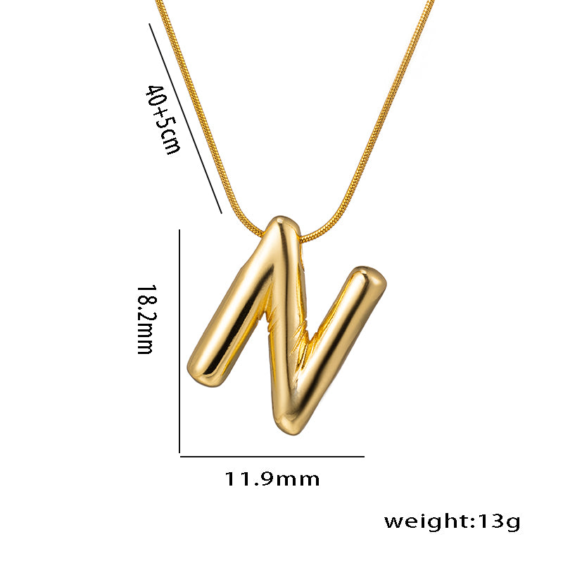 simple style letter stainless steel plating 18k gold plated necklace