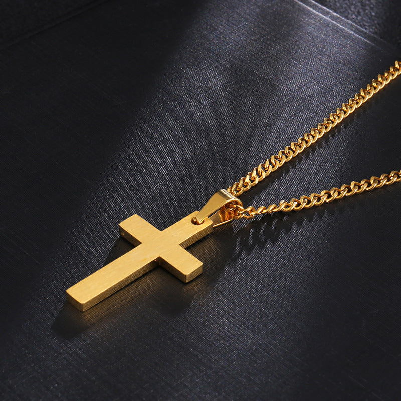 commute cross stainless steel unisex pendant necklace